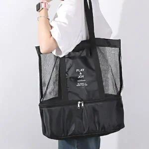 [하프클럽/]다용도 메쉬 비치 숄더백 1P 해변 수영장 사우나 가방