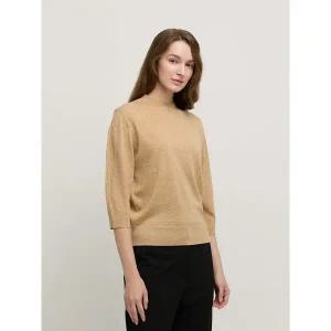 [하프클럽/]글리터 모크넥트임 니트탑