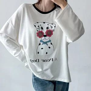 [하프클럽/]빅사이즈 512 선글라스도그티셔츠 DMAV806