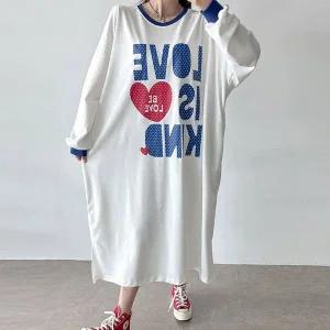 [하프클럽/]빅사이즈 512 도트러브오버핏원피스 DMAV804