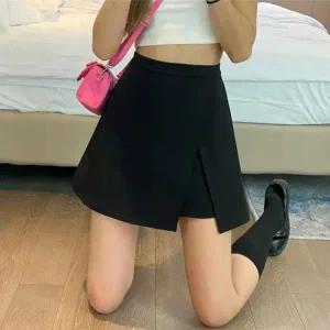 [하프클럽/]여자 하이웨스트 디자인 A라인 미니 팬츠 스커트