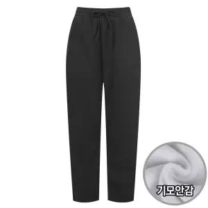 여성 허리밴딩 모카 기모 배기핏 방한 팬츠 PIC-WPT-20971-블랙
