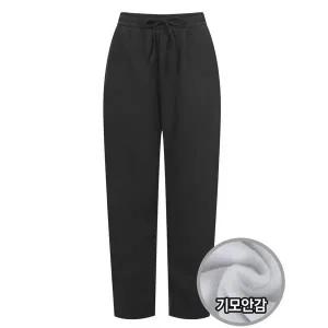 [하프클럽/샵앤]여성 허리밴딩 모카 기모 배기핏 방한 팬츠 PIC-WPT-20971-블랙