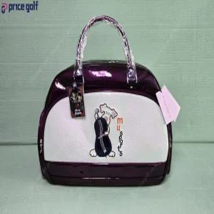 중고 엠유 프리미엄 에나멜 보스턴백 와인.