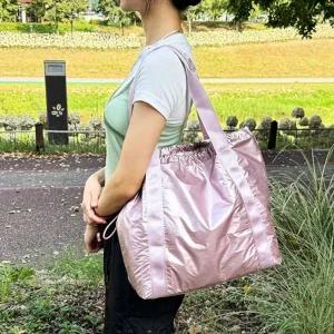 [하프클럽/]반짝이는 셔링쇼퍼백 유광 숄더가방 밴딩 쇼퍼백