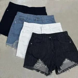 [하프클럽/]여성 찢어진 데일리 핫팬츠 숏팬츠 클래식 데님 면 반