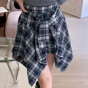 [하프클럽/셀러허브_여성트랜드패션]빅사이즈 511 체크밴딩끈묶음스커트 DTC