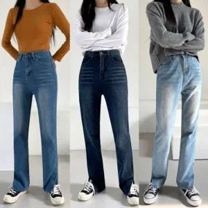 [하프클럽/]청바지 베이직 푸니인 밑단트임 스판 올데이 데님 일