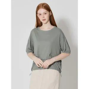 [하프클럽/]밑단스트링 자수포인트 티셔츠 (택가격 99000원)