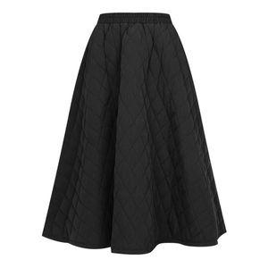 [하프클럽/샵앤]여성 허리밴딩 퀼팅 누빔 플레어 패딩 롱스커트 PIC-WSK-20967-