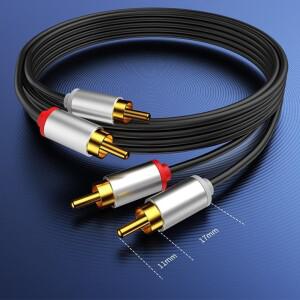 APC 2RCA To 2RCA 케이블 TV DVD 증폭기 콘솔 자동차 포노 동축 서브 우퍼 HiFi 스테레오 사운드 오디오 커