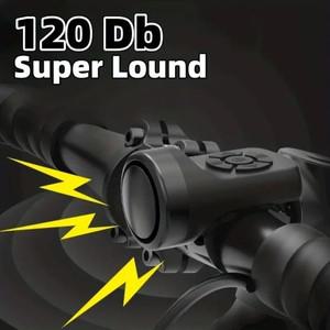 APC USB 충전 자전거 전기 벨 오토바이 경적 4 모드 산악 도난 방지 경보 액세서리