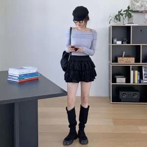 [하프클럽/]여자 티어드 키치무드 프릴 쁘띠 스커트