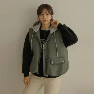 [하프클럽/]안테 4온스 후드 배색 베스트