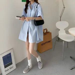 [하프클럽/]오버핏 반팔 베이직 셔츠 JSC-24061205