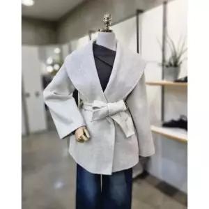 [갤러리아] ABFZ[2컬러]숄카라 끈벨트 하프 모직자켓(ABA1HJ03)