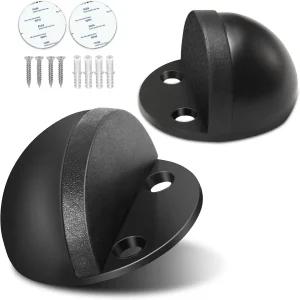 도어 스토퍼 하단용 셀프 접착식 바닥 스톱 블랙 고무 범퍼 드릴링 벽 보호기 없음 2팩