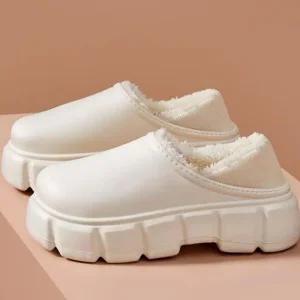 [라일리] Rly 슬립온 방한화 여성 겨울 통굽 심플 데일리