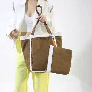 [하프클럽/]캔버스 바우치 미니 쇼퍼백 파우치