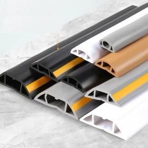 APC 바닥 케이블 커버 PVC 코드 보호기 자체 접착 전원 연장 전선 덕트 슬롯 가정용 관리