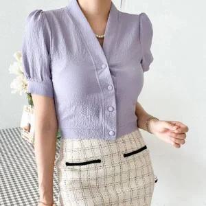 [하프클럽/]미니 데일리 퍼플 가디건