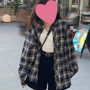 [하프클럽/]봄 가을 여성 데일리 체크 긴팔 셔츠