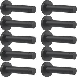 도쿠 10개 도어 스톱 고무 팁 범퍼가 있는 3.5인치 헤비 듀티 304 스테인리스 스틸 스토퍼 벽걸이 홀더