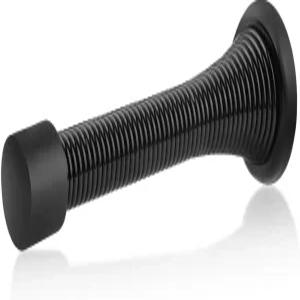 HOMOTEK 12팩 블랙 스프링 도어 스톱 3-1 /8인치 헤비 듀티 - 로우 마운트 고무 범퍼 팁이 있는 유연한