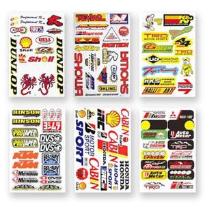 모토크로스 더트 바이크 레이스 모터사이클 rc 트럭 부품 액세서리 스폰서 로고 ATV 스케이트보드 헬멧 공구 박스 레이싱 팩 6매 그라피티 비닐 데칼 스티커 키트 D6724