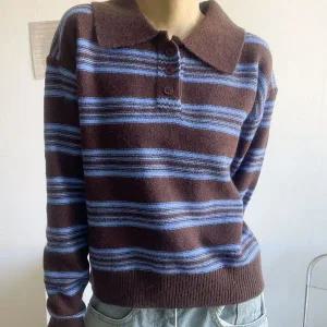 [하프클럽/]울니트 배색 단가라 티셔츠