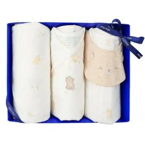 [갤러리아] (압소바출산,배냇저고리세트)새싹곰오가닉배냇슈트+우주복+속싸개세트(A1A-10122SET)