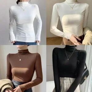 [하프클럽/셀러허브_여성트랜드패션]Rly 여성 반목 반폴라 깔끔한 슬림핏 날