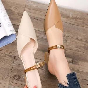 통굽 2컬러 여성 레더 스틸레토힐 빅사이즈 펌프스힐