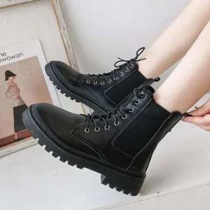 플랫워커 미들통굽 밴딩 첼시 레이스업워커 걸크러쉬