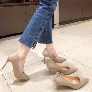 여성 스웨이드 스틸레토 하이힐 펌프스힐 킬힐 3컬러