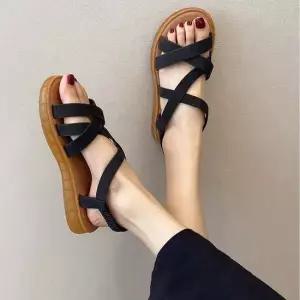 여자샌들 여름 캐주얼 데일리 뒷밴딩 스트랩 신발 2색