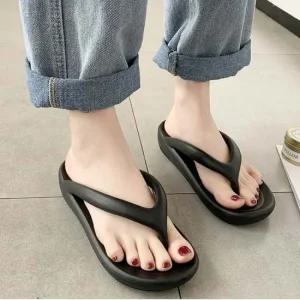 여성 여름 가벼운 모던디자인 실내외 웨지 플랍쪼리