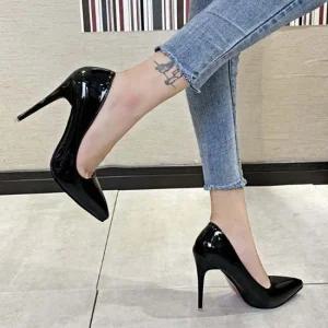 여성 애나멜 펌프스힐 킬힐 하이힐 구두 스틸레토