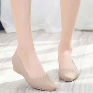 비오는날 직장인 여성 방수 효과 셔링 미들힐 구두