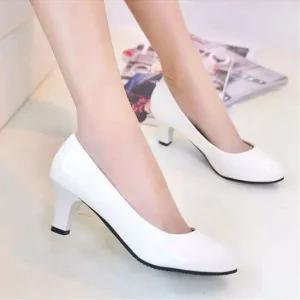 여성구두 펌프스 미들힐 면접 슬링백 통굽 애나멜 힐