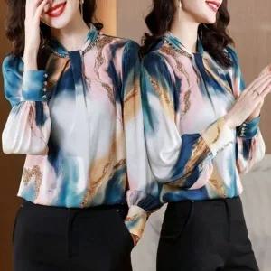 [하프클럽/]한색상 블라우스 7142 블리딩 CESS