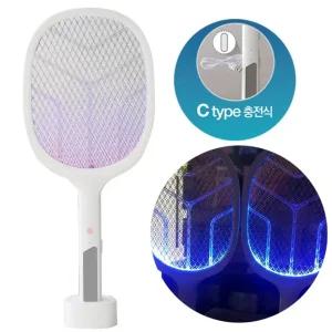 C타입충전 바른생활 파리채 캠핑용품 전자동모기채 스텐드 스탠드모기채