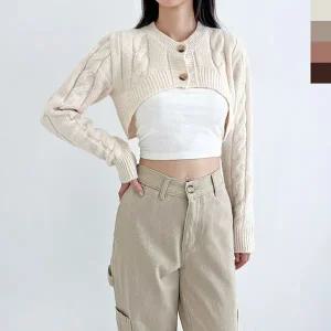 [하프클럽/]크롭니트 여자볼레로 가디건