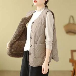 [하프클럽/]투웨이 몽글털 리버시블 조끼 여성 봄 가을 겨울 보온 사무실 실