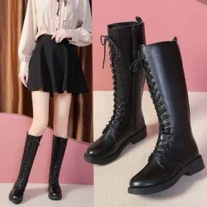 옆지퍼 기모안감 여성롱부츠 워커힐부츠