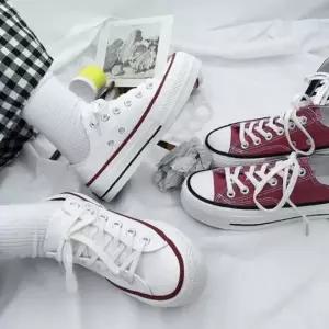 여성 캔버스화 스니커즈화 봄 여름 가을 통굽 운동화