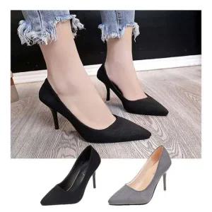여성 얇은굽 스웨이드 펌프스힐 스틸레토 힐 정장구두
