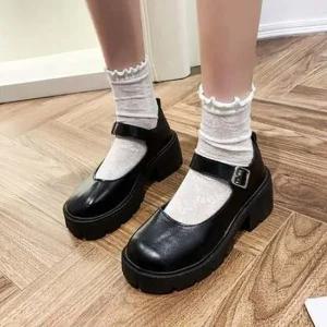 펌프스 스트랩 여성로퍼 캐주얼구두 통굽힐 웨지