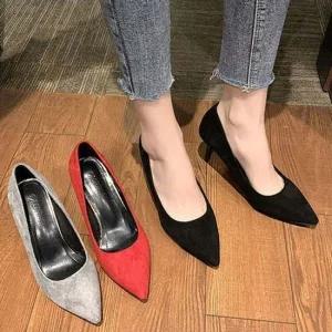 베이직구두 회사원 면접구두 심플 미들힐 여성구두