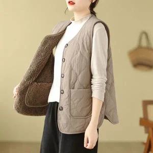 [하프클럽/]은창)투웨이 몽글털 리버시블 조끼 여성 봄 가을 겨울 보온 사무